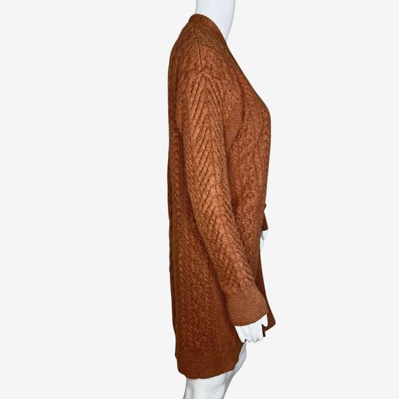 Nili Logan x Target Cardigan Womens XS Brown Open Front Cable Knit Sweater Cabin - Picture 2 of 8